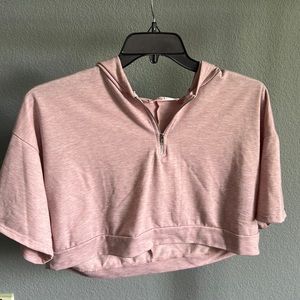 Light Pink Cropped Hoodie